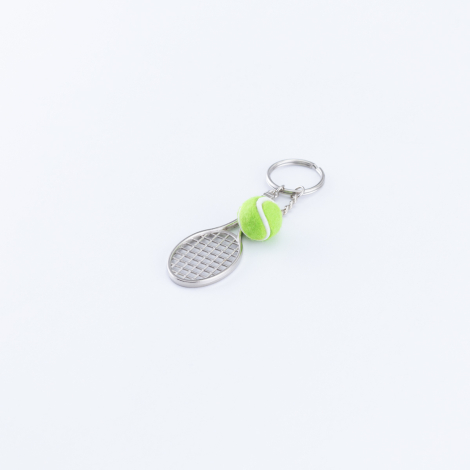 Metal raket ve tenis topu anahtarlık / Neon Yeşil - Bimotif