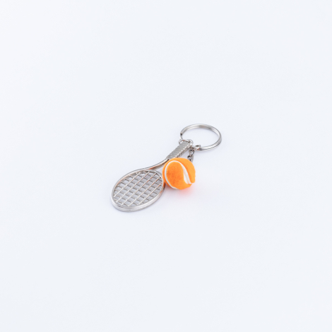 Metal raket ve tenis topu anahtarlık / Turuncu - Bimotif