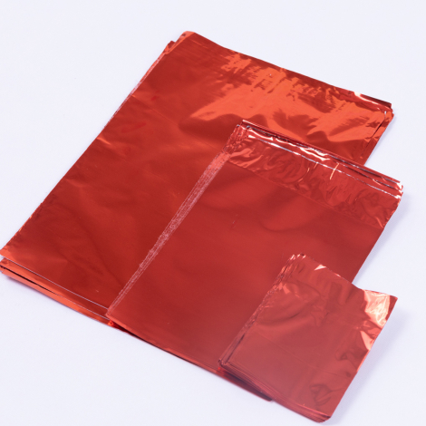 Metalik 25li poşet, 35x50 cm ölçülerinde, Kırmızı - Bimotif