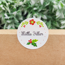 Mutlu yıllar sticker seti, 20 adet (1 sayfa) - Bimotif (1)