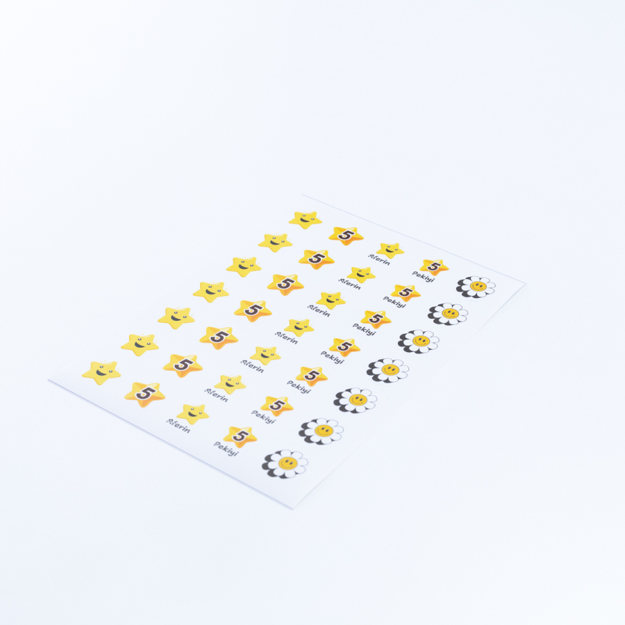 Öğrenci değerlendirme amaçlı şekilli sticker seti, 700 adet (20 sayfa) - 2
