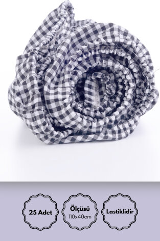 Okul sıra örtüsü, 25li lastikli ve öğretmen masa örtüsü / Pamuklu / Gri - Bimotif (1)