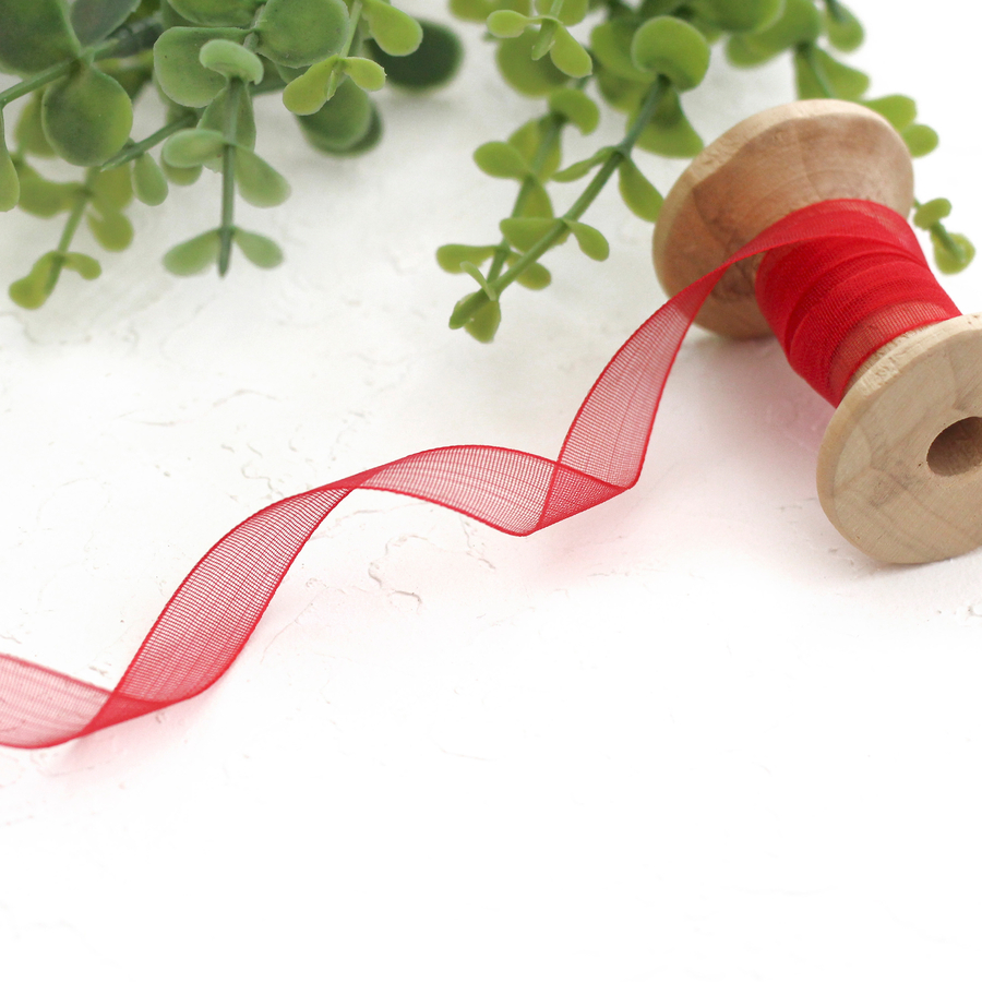Organze kurdele yılbaşı, 2 cm - 20 metre / Kırmızı - 1