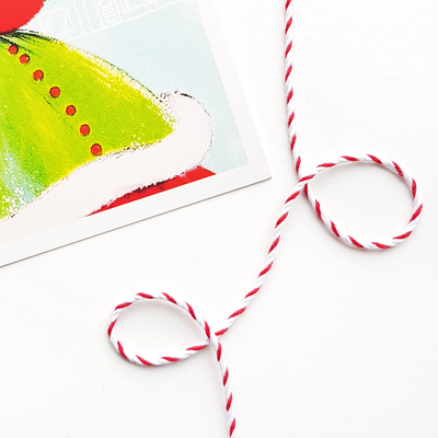 Paket ipi, kırmızı-beyaz / 200 metre (Marteniçka ipi, hediye paketleme ipi, ambalaj ipi) - 3