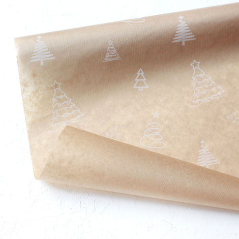 Çam desenli paket kağıdı, 70x100 cm / 5 adet - Bimotif