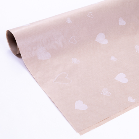 Paket kağıdı, kalp, 70x100 cm / 100 adet (Kraft) - Bimotif