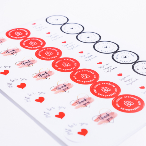 Paketlemeye özel 35 adet sticker, karışık - Bimotif