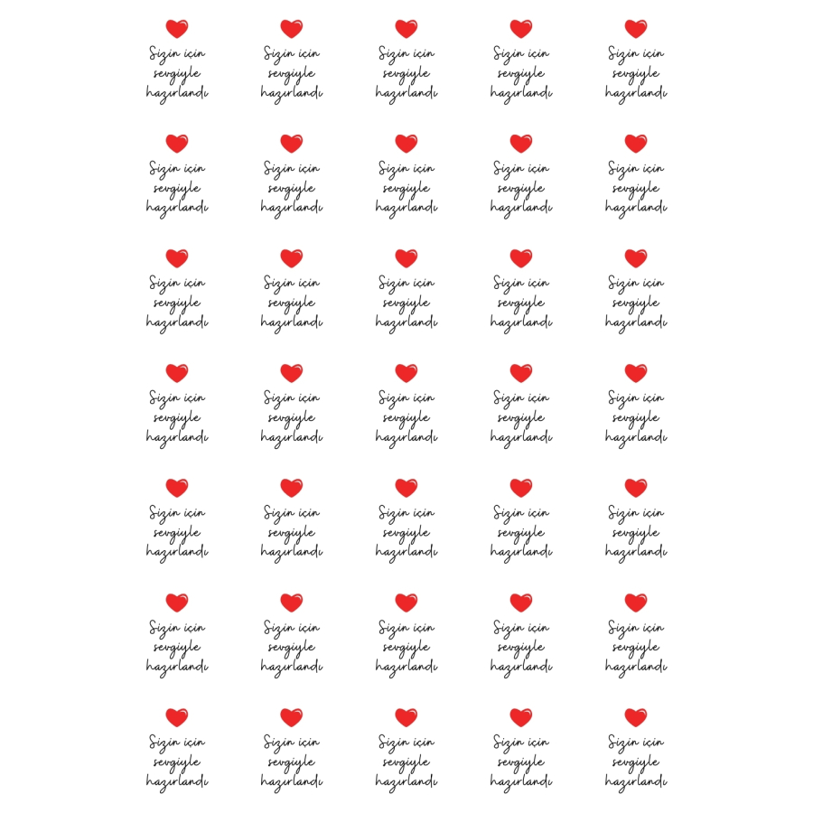 Paketlemeye özel 35 adet sticker, Sizin için sevgiyle hazırlandı - 1
