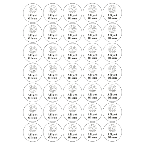 Paketlemeye özel 700 adet sticker, Afiyet olsun - Bimotif
