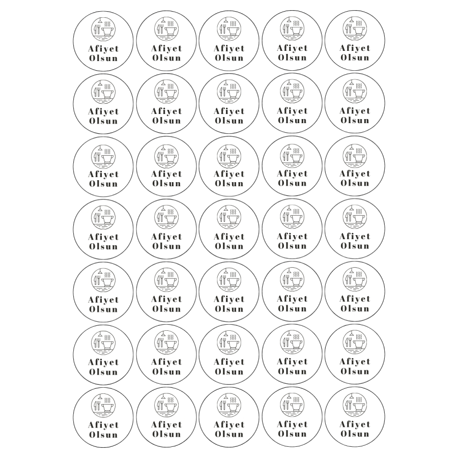 Paketlemeye özel 700 adet sticker, Afiyet olsun - 1