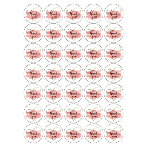 Paketlemeye özel 525 adet sticker, Thank you - Bimotif