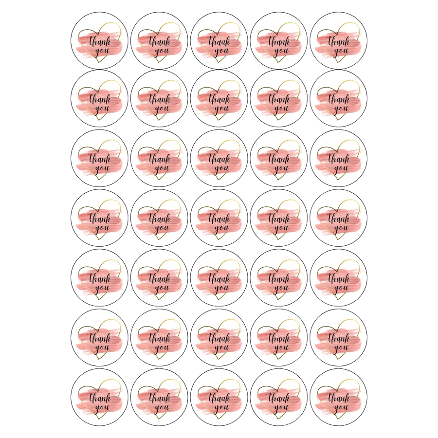 Paketlemeye özel 525 adet sticker, Thank you - 1
