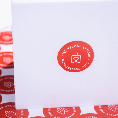 Paketlemeye özel 525 adet sticker, Bizi tercih ettiğiniz için teşekkürler - Bimotif