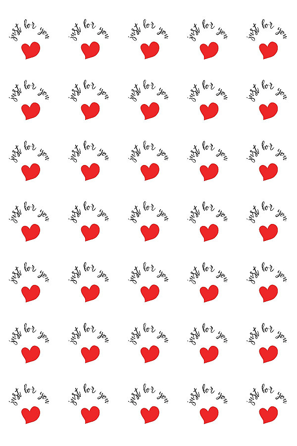 Paketlemeye ve Hediye Sunumlarına Özel 350 adet (10 Sayfa) Sticker - Just For You - 1