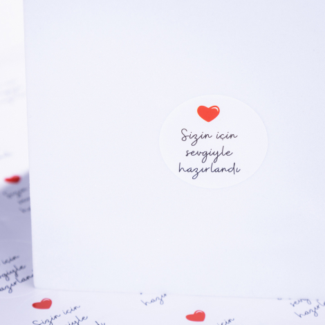 Paketlemeye özel 525 adet sticker, Sizin için sevgiyle hazırlandı - Bimotif (1)