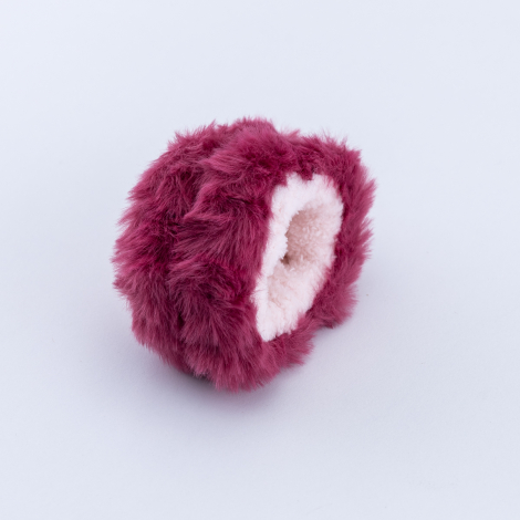 Peluş 2li makyaj ve banyo bileklik bandı / Bordo - 2