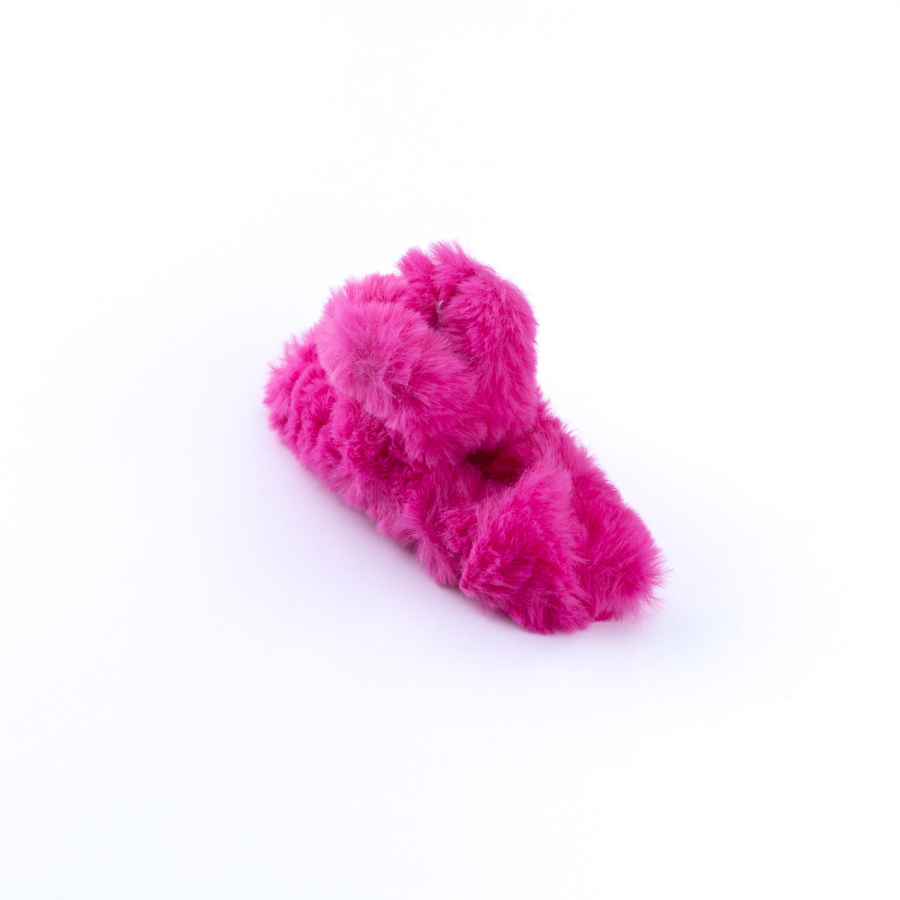 Peluş kaplı mandal saç tokası, Fuşya - 1
