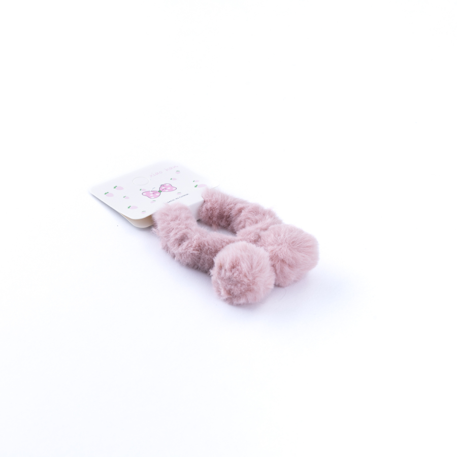 Peluş kurdele saç lastiği, Pudra - 2