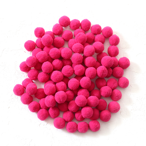 Peluş ponpon, 2.2 cm / 20 adet / Koyu Pembe - Bimotif