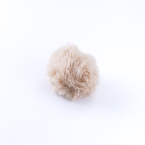 Peluş ponpon anahtarlık, krem - Bimotif (1)