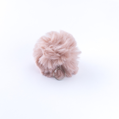 Peluş ponpon anahtarlık, pudra - Bimotif