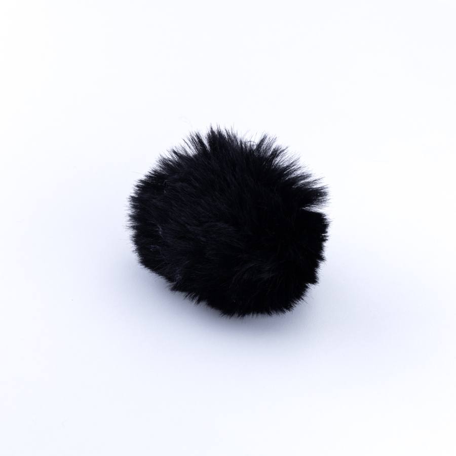 Peluş ponpon anahtarlık, siyah - 2