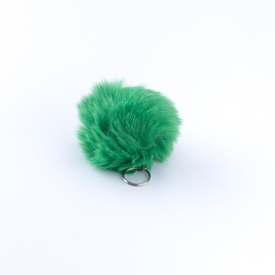 Peluş ponpon anahtarlık, yeşil - 1
