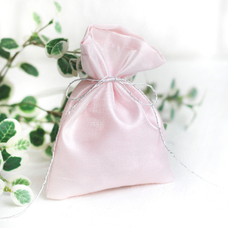 Pembe-somon osmanlı ipeği kese, 10x15 cm / 100 adet - Bimotif