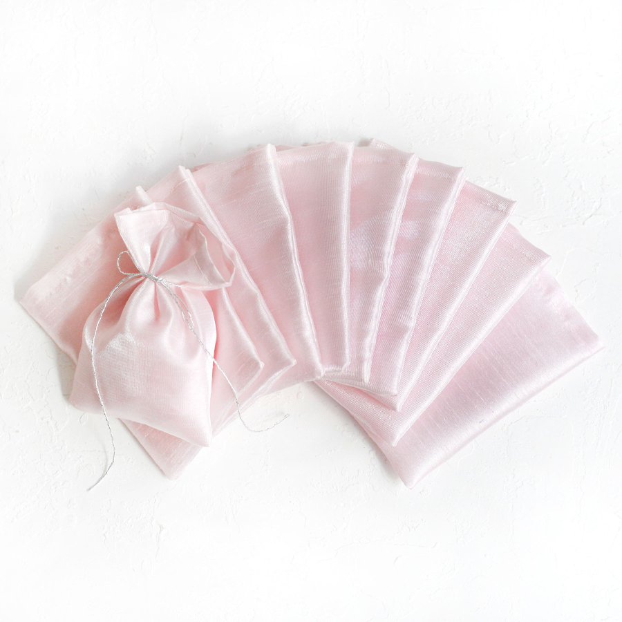 Pembe-somon osmanlı ipeği kese, 10x15 cm / 100 adet - 2