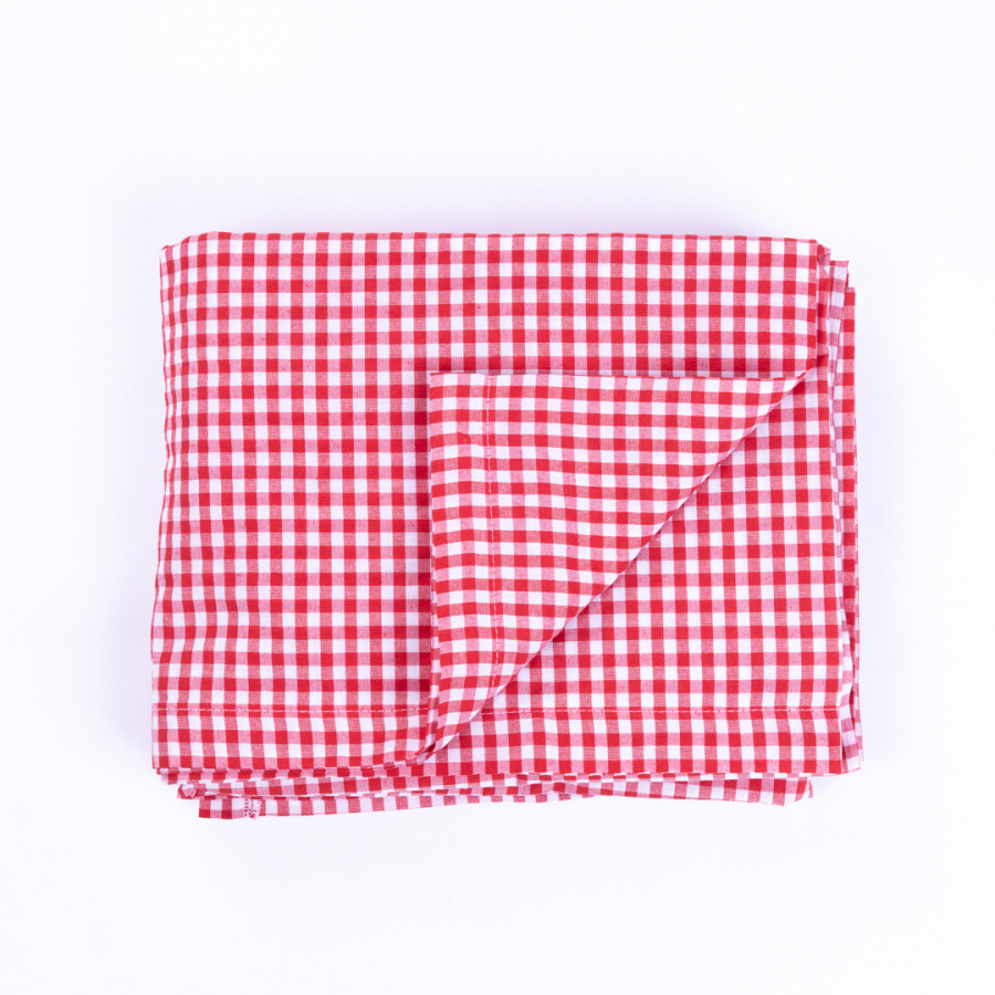 Pötikare kırmızı masa örtüsü, sofra bezi, piknik örtüsü, 75x75 cm - 1