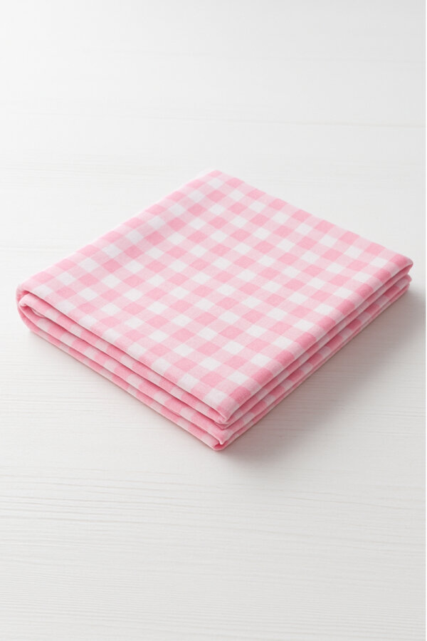 Pötikare pembe masa örtüsü, piknik örtüsü, 75x75 cm (Orta boy pamuklu sofra bezi) - 2