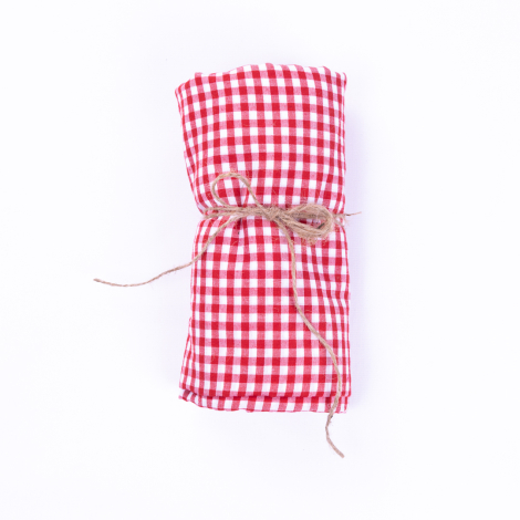Pötikareli piknik masa örtüsü, kırmızı / 145x145 - Bimotif (1)