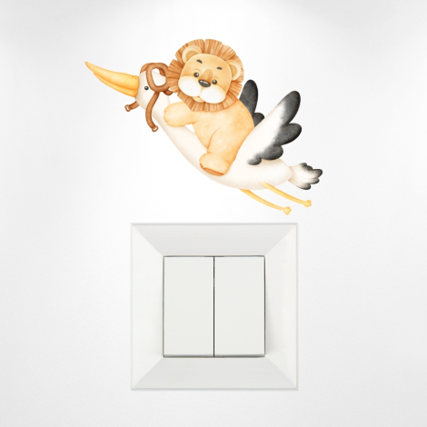 Priz sticker 10x15 cm, Aslan ve Leylek - Bimotif