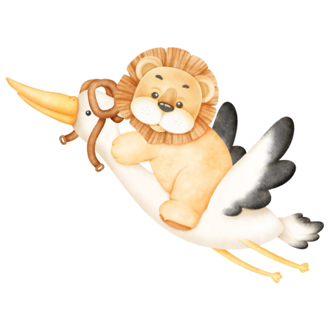 Priz sticker 10x15 cm, Aslan ve Leylek - Bimotif (1)