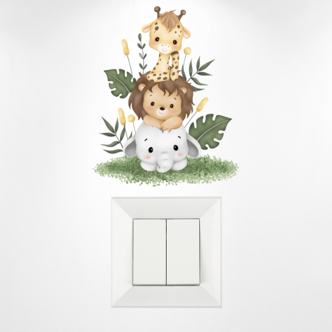 Priz sticker 10x15 cm, Orman Hayvanları - Bimotif