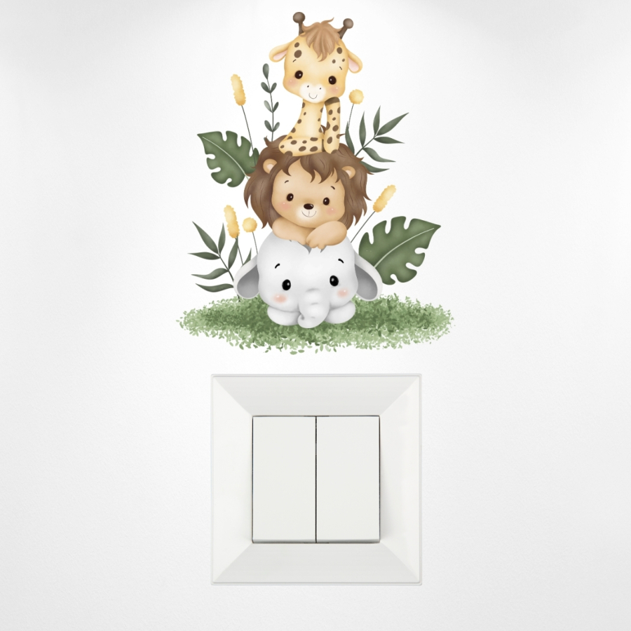 Priz sticker 10x15 cm, Orman Hayvanları - 1