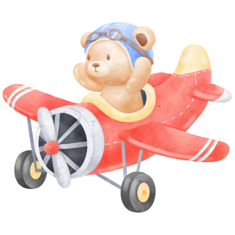 Priz sticker 10x15 cm, Pilot Ayıcık - Bimotif (1)