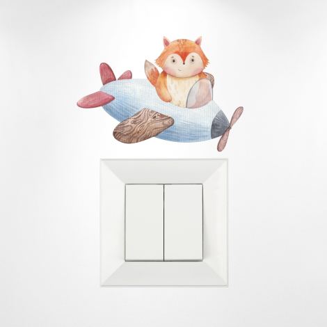 Priz sticker 10x15 cm, Pilot Tilki - Bimotif