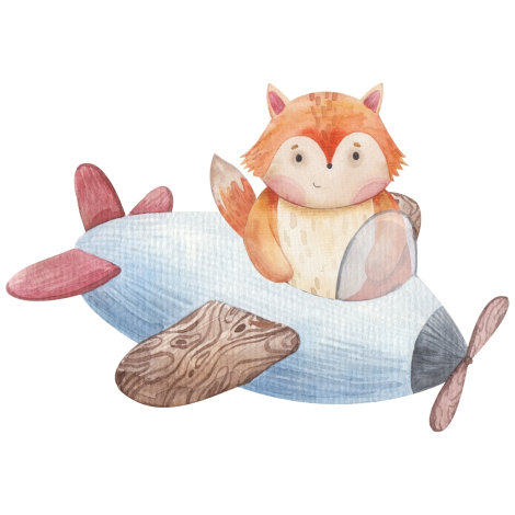 Priz sticker 10x15 cm, Pilot Tilki - Bimotif (1)