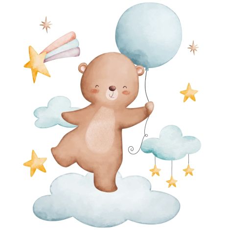 Priz sticker 10x15 cm, Sevimli Ayıcık - Bimotif (1)