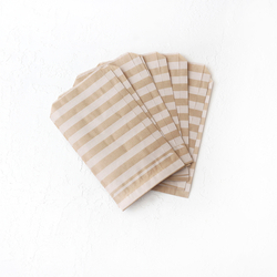 Line patterned 25 paper bags, kraft-white, 11x20 cm - Bimotif
