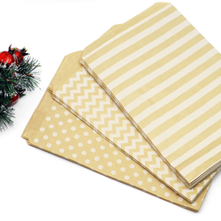 50 paper bags with line pattern, kraft-white, 18x30 cm - Bimotif (1)