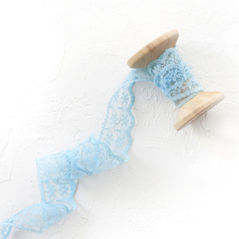 Blue 2 cm lace ribbon, 5 meters - Bimotif