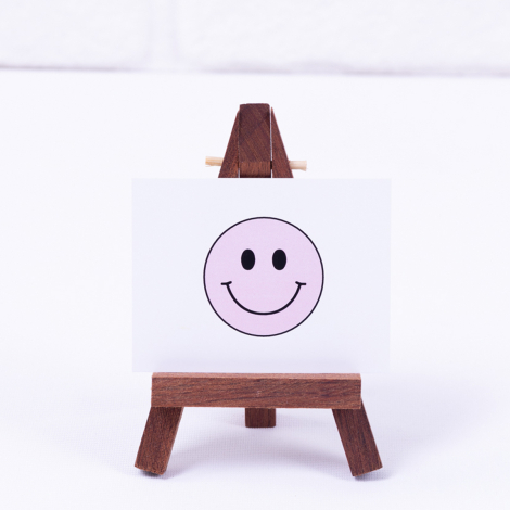 Smiley face themed note card, lilac 6.5 x 8.5 cm, 50 pieces - Bimotif