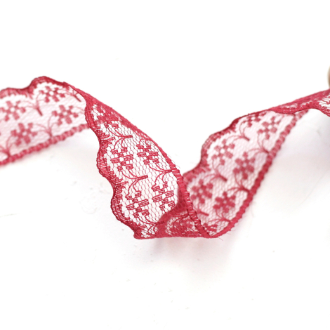 Burgundy 2 cm lace ribbon, 5 meters - Bimotif