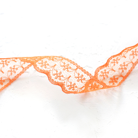Orange 2 cm lace ribbon, 5 meters - Bimotif