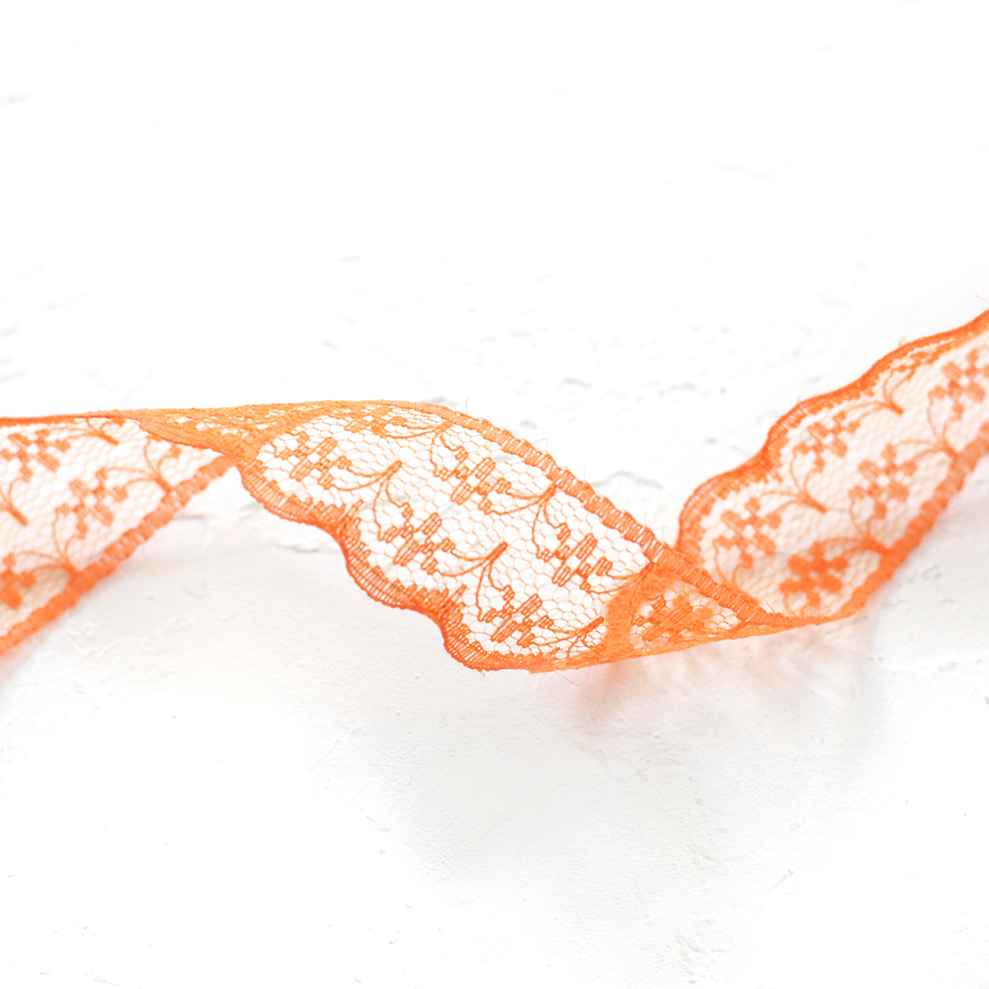 Orange 2 cm lace ribbon, 5 meters - 1
