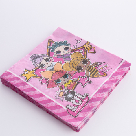 Lol Suprise themed napkin, 33x33 cm / 8 pieces - Bimotif