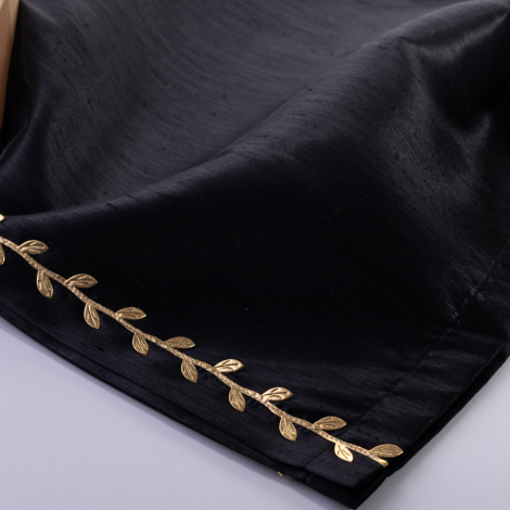 Ottoman silk dowry bundle, 95x95 cm, Black - Bimotif