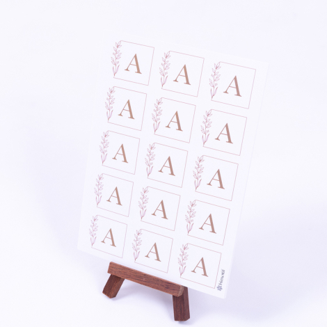 Adhesive sticker letter set, Letter A, 3.5 cm, 150 pieces - Bimotif